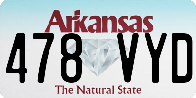 AR license plate 478VYD