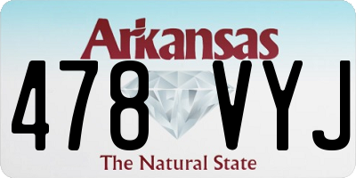 AR license plate 478VYJ