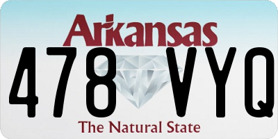 AR license plate 478VYQ