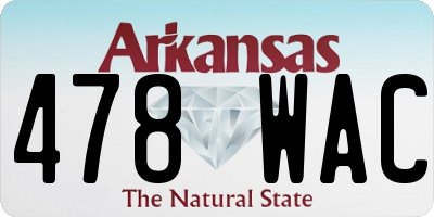 AR license plate 478WAC