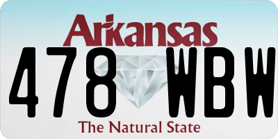 AR license plate 478WBW
