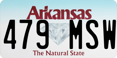 AR license plate 479MSW