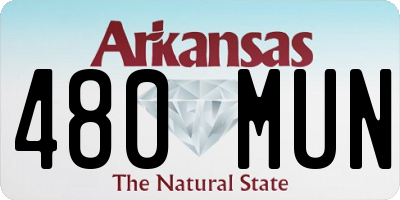 AR license plate 480MUN