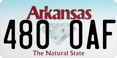AR license plate 480OAF