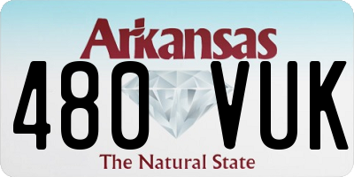 AR license plate 480VUK