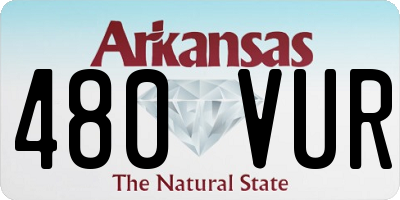 AR license plate 480VUR