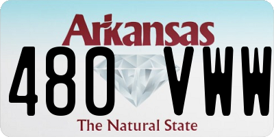 AR license plate 480VWW