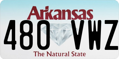 AR license plate 480VWZ