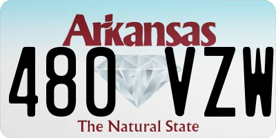 AR license plate 480VZW