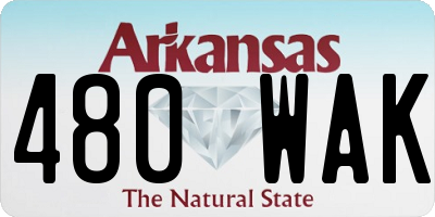 AR license plate 480WAK