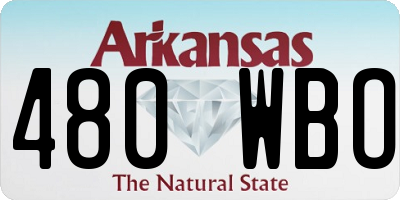 AR license plate 480WBO