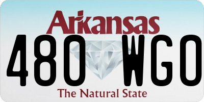 AR license plate 480WGO