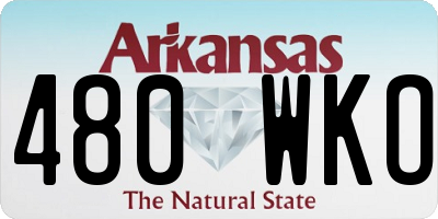 AR license plate 480WKO