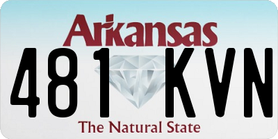 AR license plate 481KVN