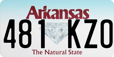 AR license plate 481KZO