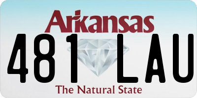 AR license plate 481LAU