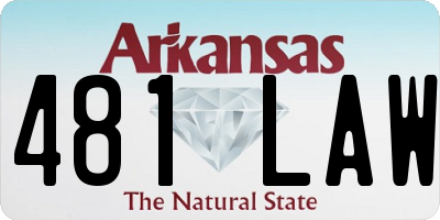 AR license plate 481LAW