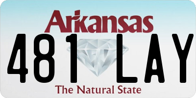 AR license plate 481LAY