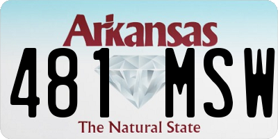 AR license plate 481MSW