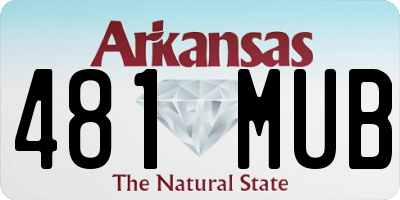 AR license plate 481MUB