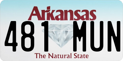 AR license plate 481MUN