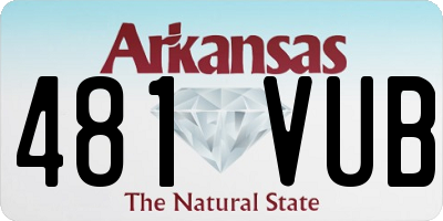 AR license plate 481VUB