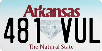 AR license plate 481VUL