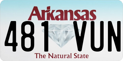 AR license plate 481VUN