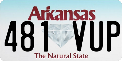 AR license plate 481VUP