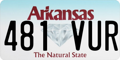 AR license plate 481VUR