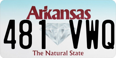 AR license plate 481VWQ