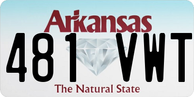 AR license plate 481VWT
