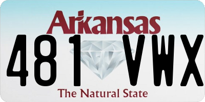 AR license plate 481VWX