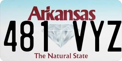 AR license plate 481VYZ