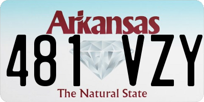 AR license plate 481VZY
