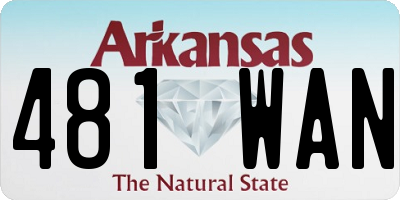 AR license plate 481WAN