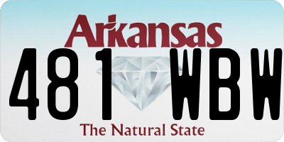 AR license plate 481WBW