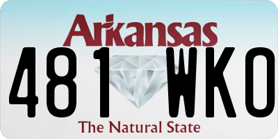 AR license plate 481WKO