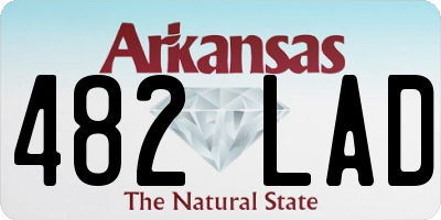 AR license plate 482LAD