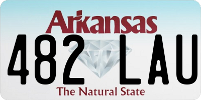 AR license plate 482LAU