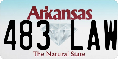 AR license plate 483LAW