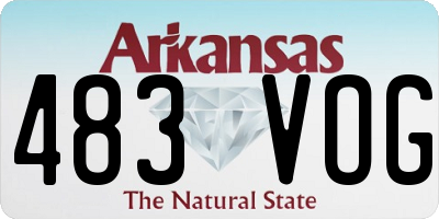 AR license plate 483VOG