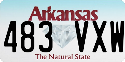 AR license plate 483VXW