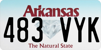AR license plate 483VYK