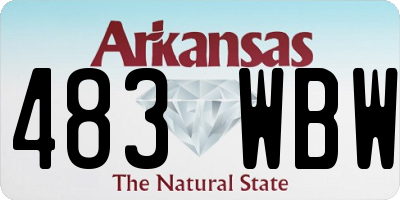 AR license plate 483WBW