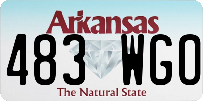 AR license plate 483WGO