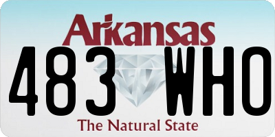 AR license plate 483WHO