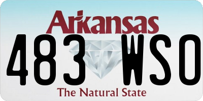 AR license plate 483WSO