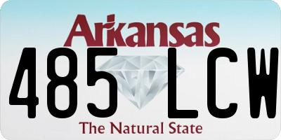 AR license plate 485LCW