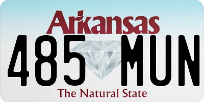 AR license plate 485MUN
